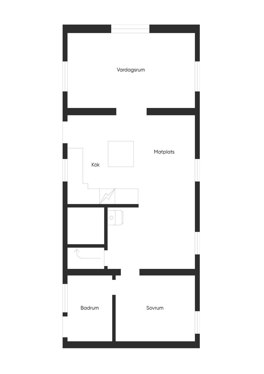 Gatuhuset (huvudhuset) entréplan