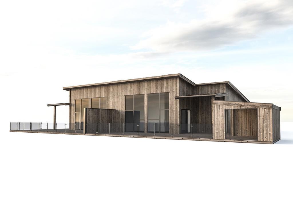 Här är en illustrationsbild på tidigare uppförda hus. Pergola ingår inte i nuvarande byggnation.