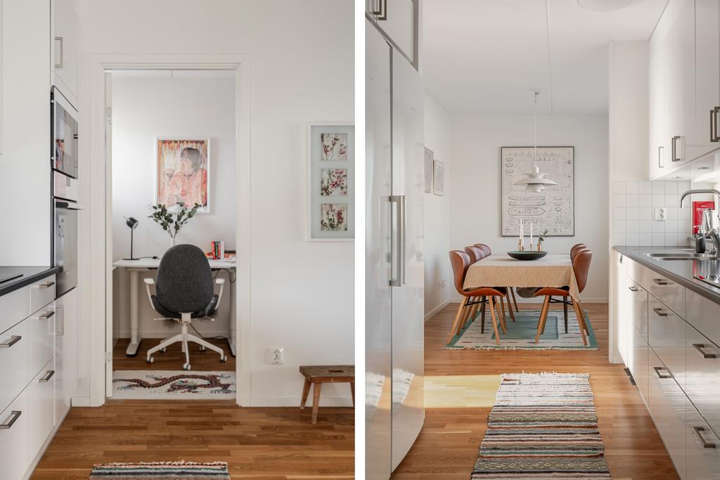 Mot klädkammare som kan användas som litet arbetsrum - mot matplats 