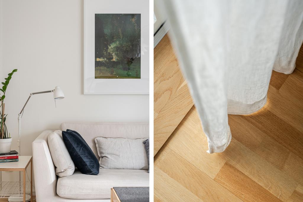 Ekparkett genom hela bostaden 