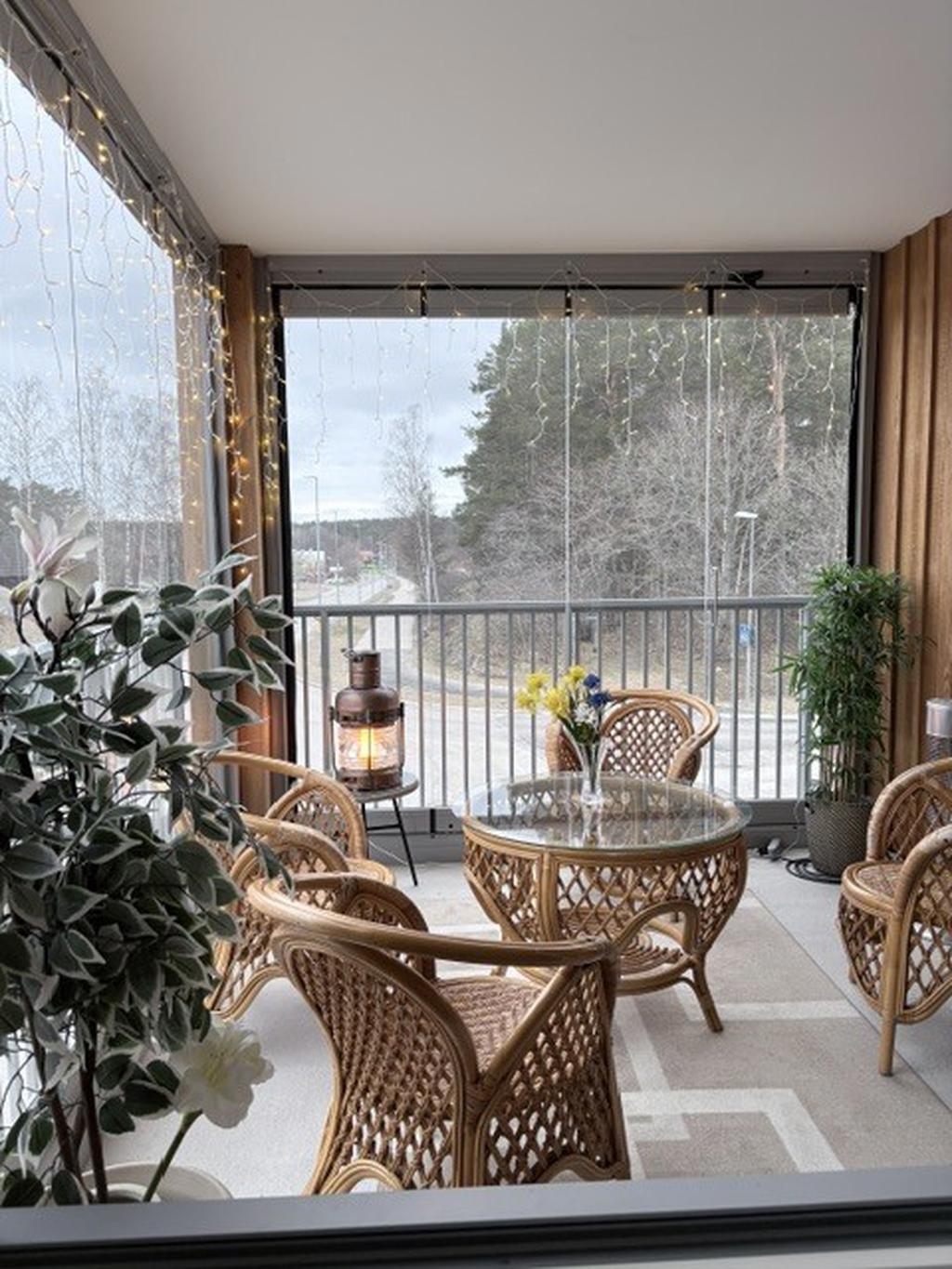 Skön stämning på balkongen!