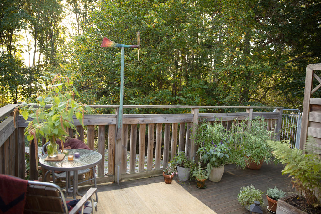 Del av balkongen på övre plan