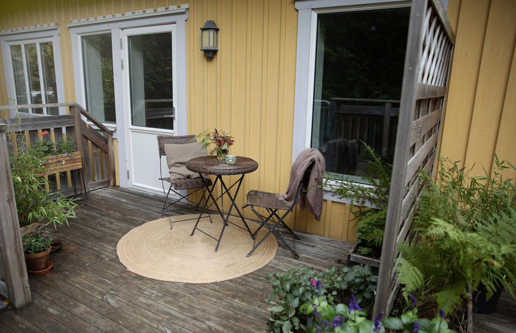 Del av balkongen på övre plan