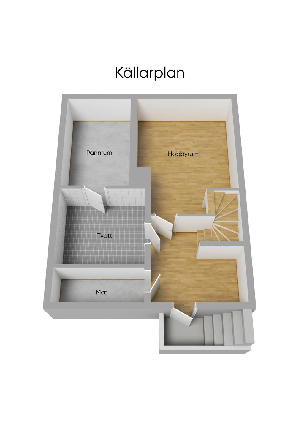 Planlösnng källarplan 3D