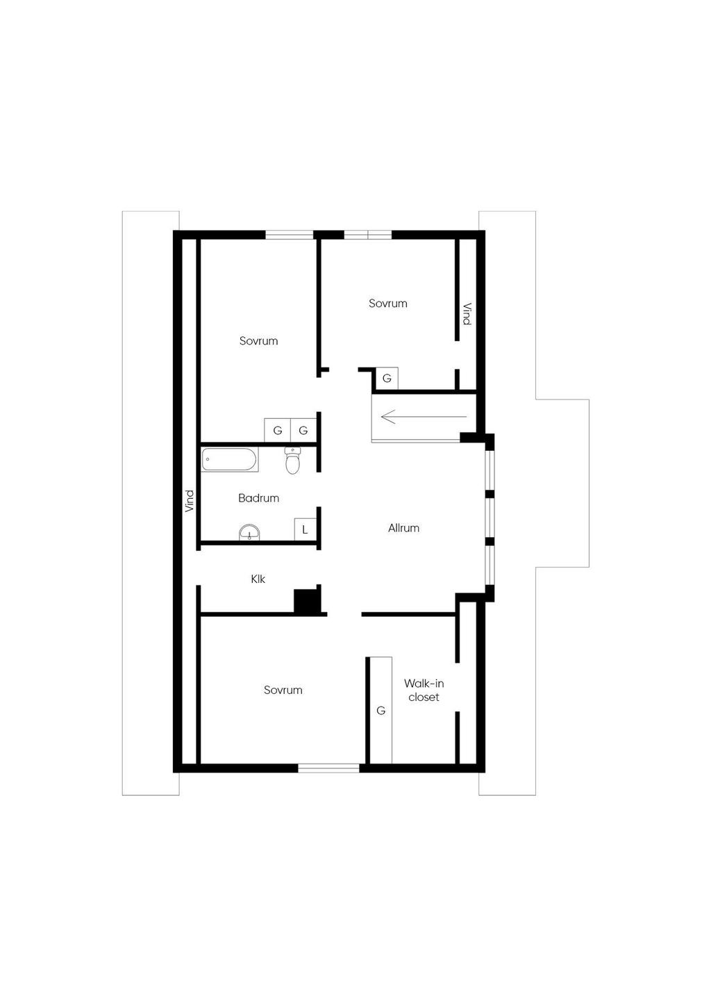 Planlösning övre plan