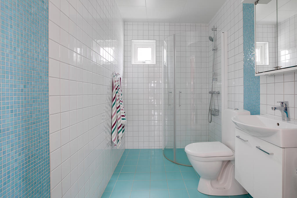 Läckra färgval i badrummet!