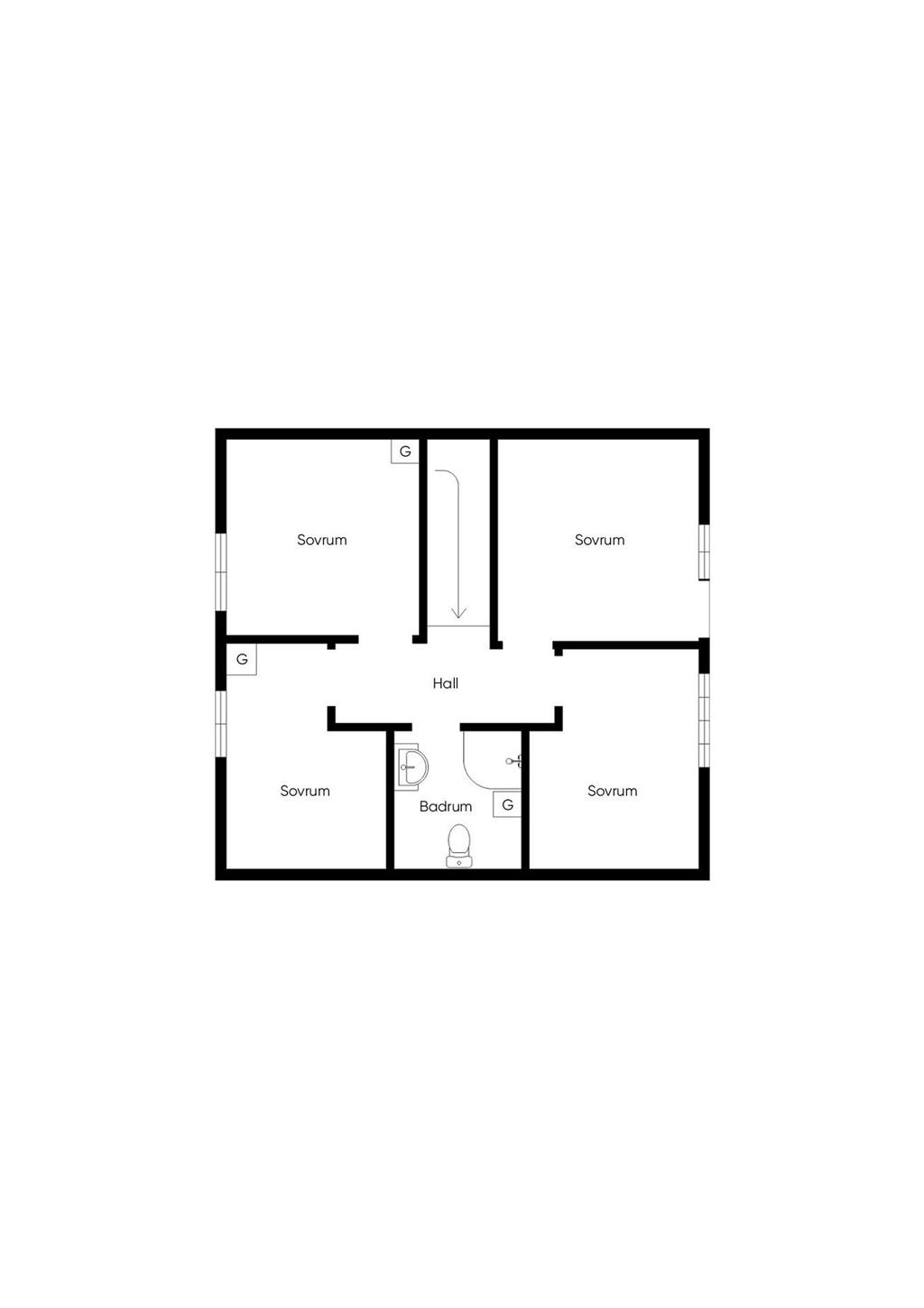 Planlösning, övreplan