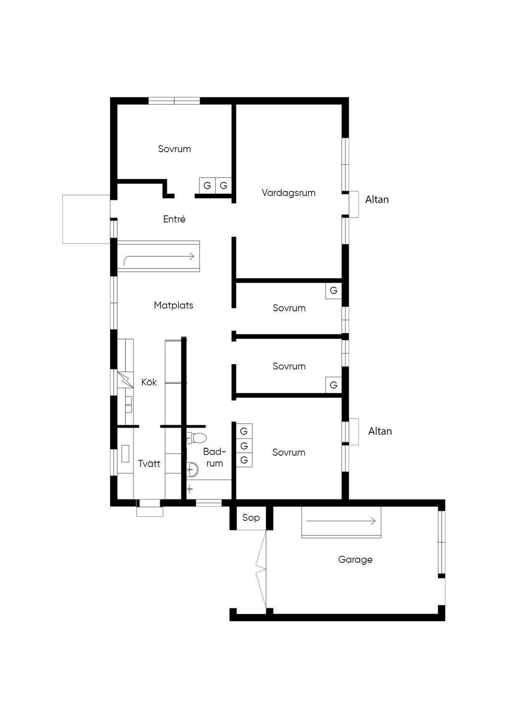 Alternativ planlösning entréplan