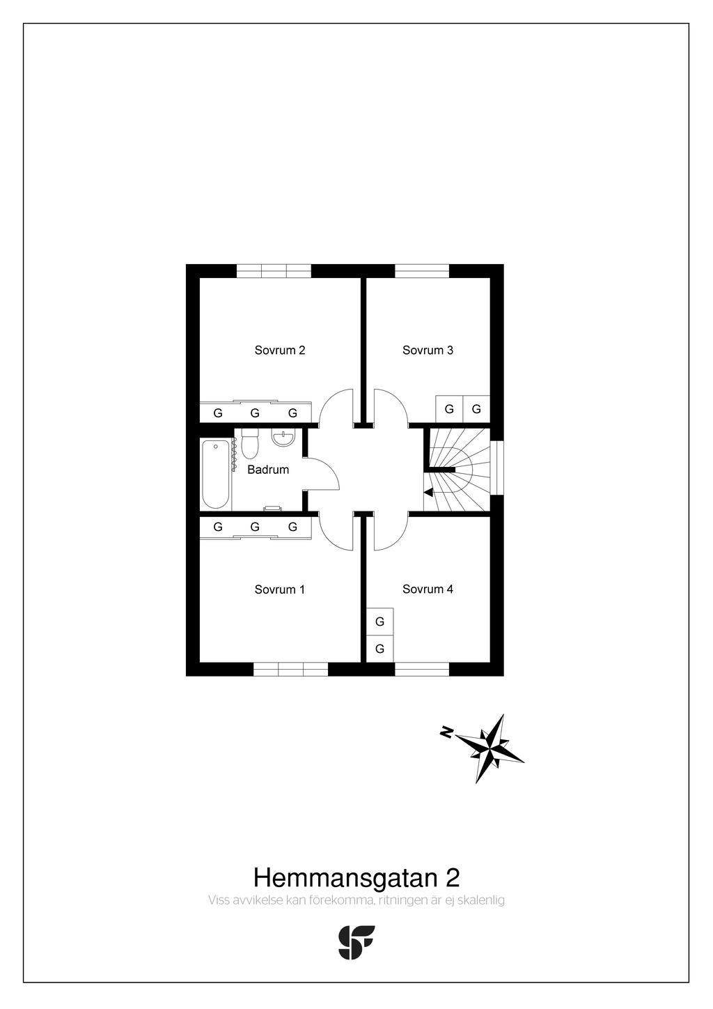 Planritning övervåning