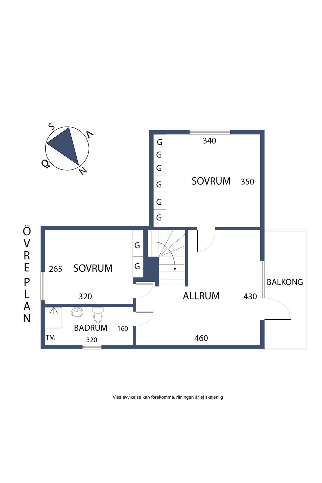 Planlösning, övre plan