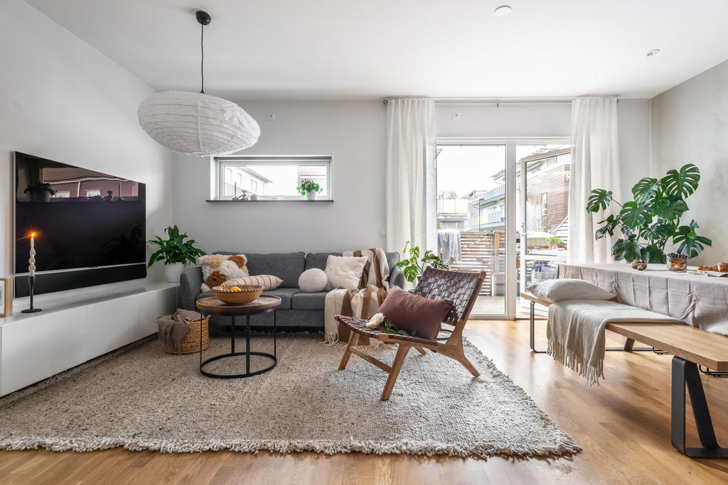 Ljust och fint vardagsrum