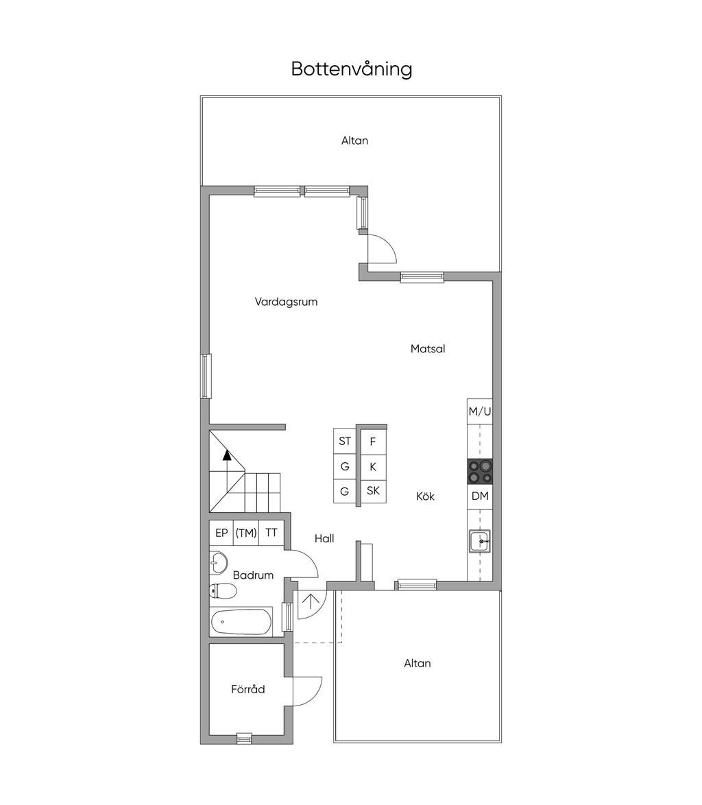 Planlösning, bottenvåning 