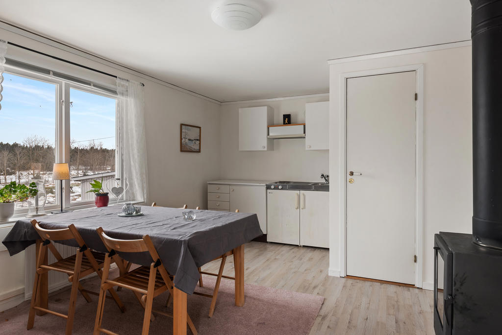 Gästhus över garaget, eld förbud i kaminen