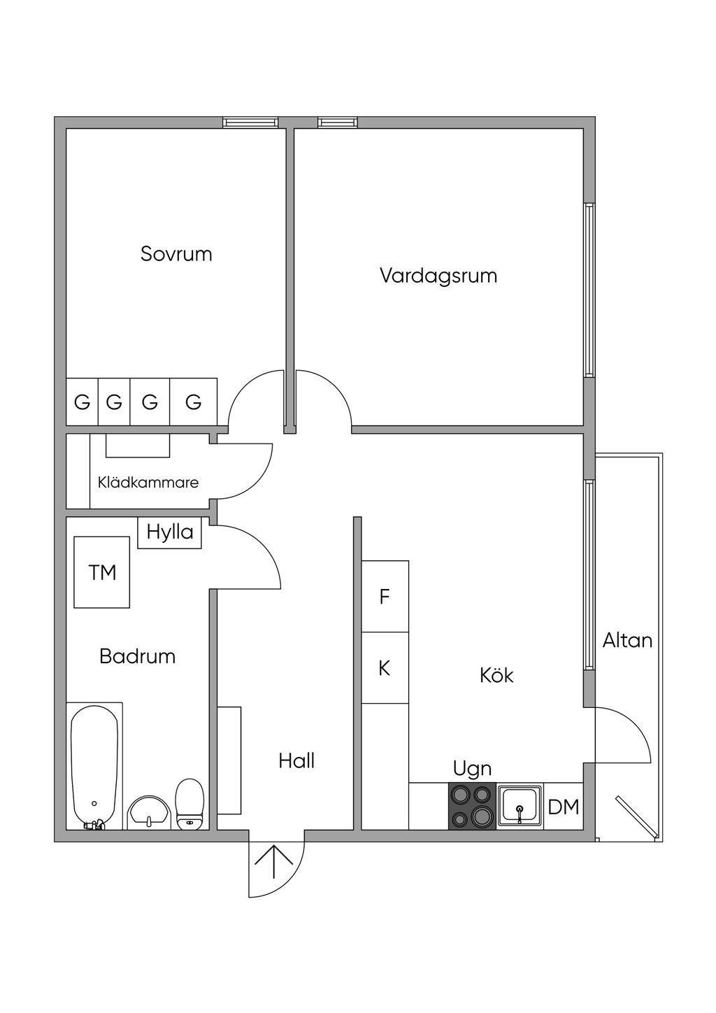 Planritning (ej skalenlig)