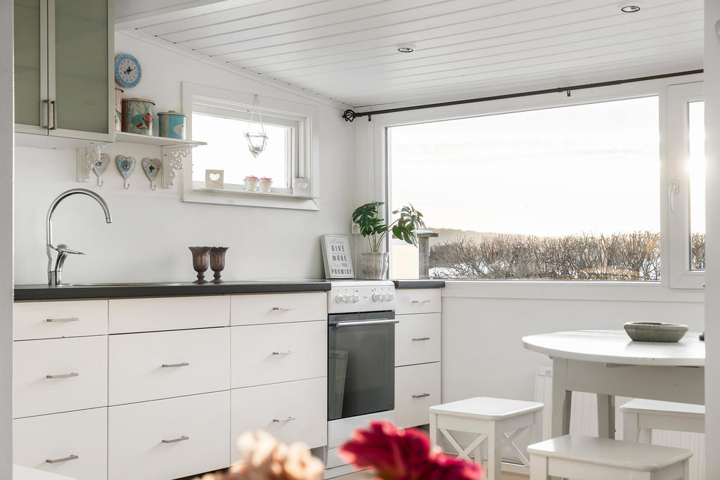 Förbered maten med strålande utsikt