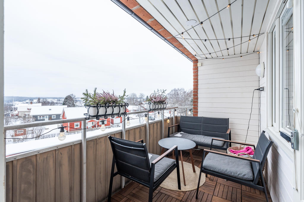 Bra balkong med fin vy!