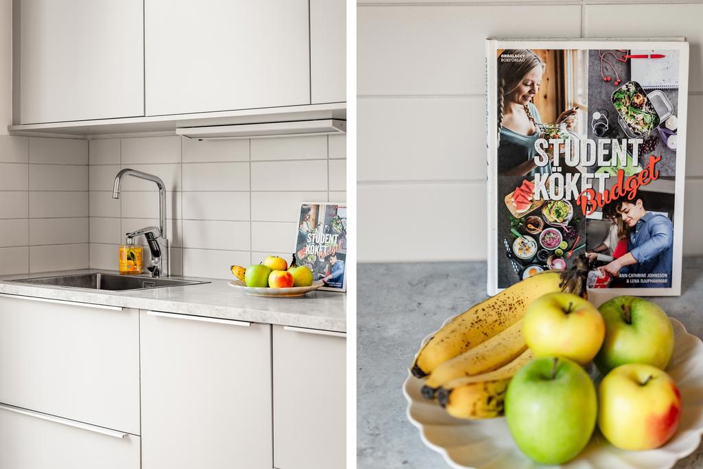 Laminatskiva och kaklat stänkskydd 