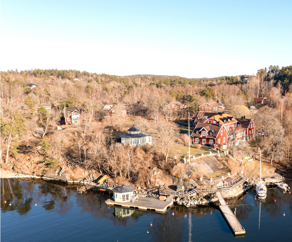 Områdesbild över Brf Kummelnäs Gård