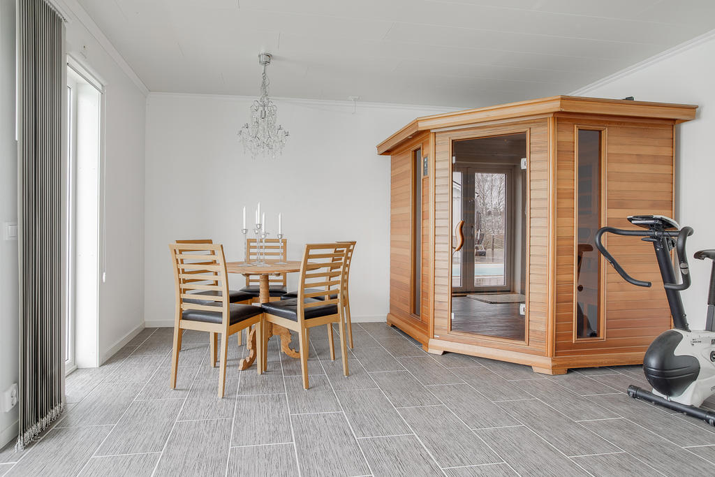 Relaxavdelning med bastu