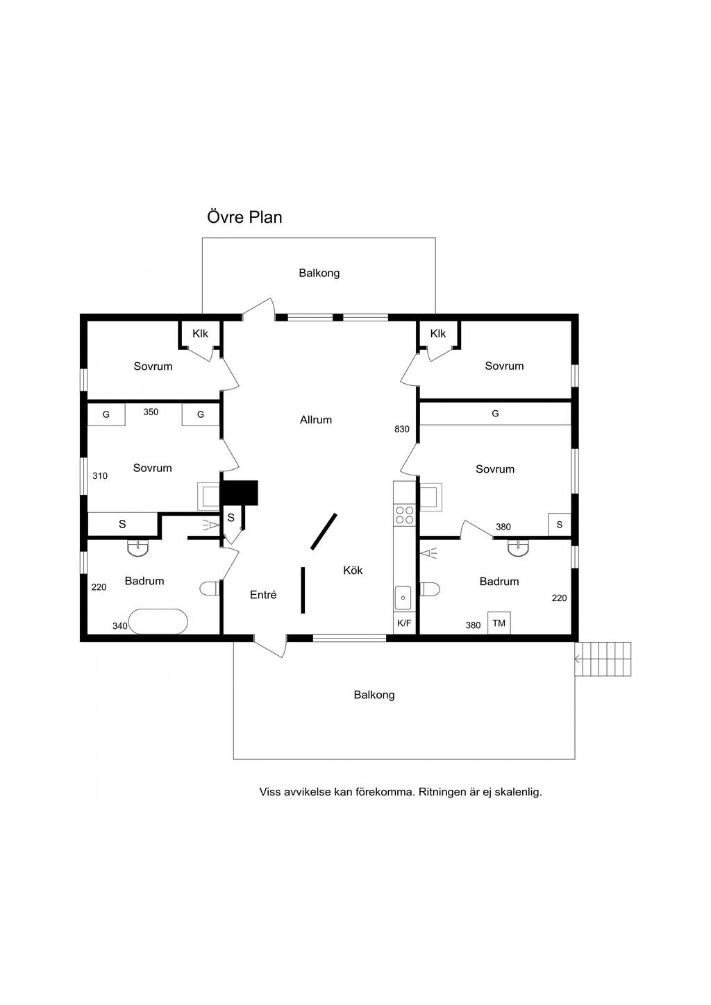 Planlösning; övre plan