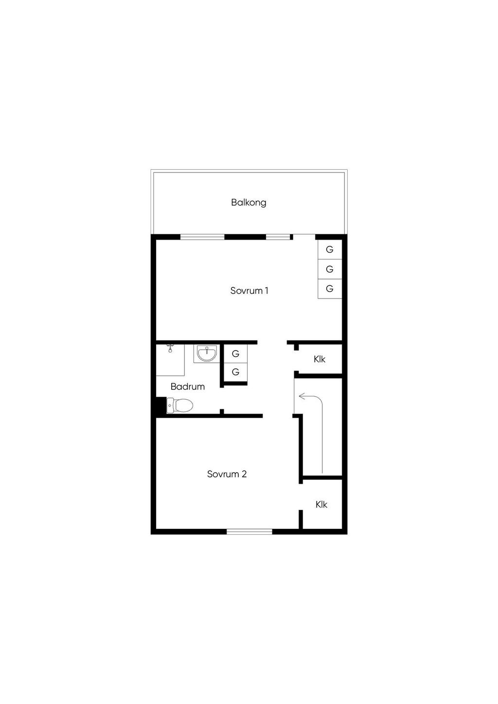Planlösning övre plan