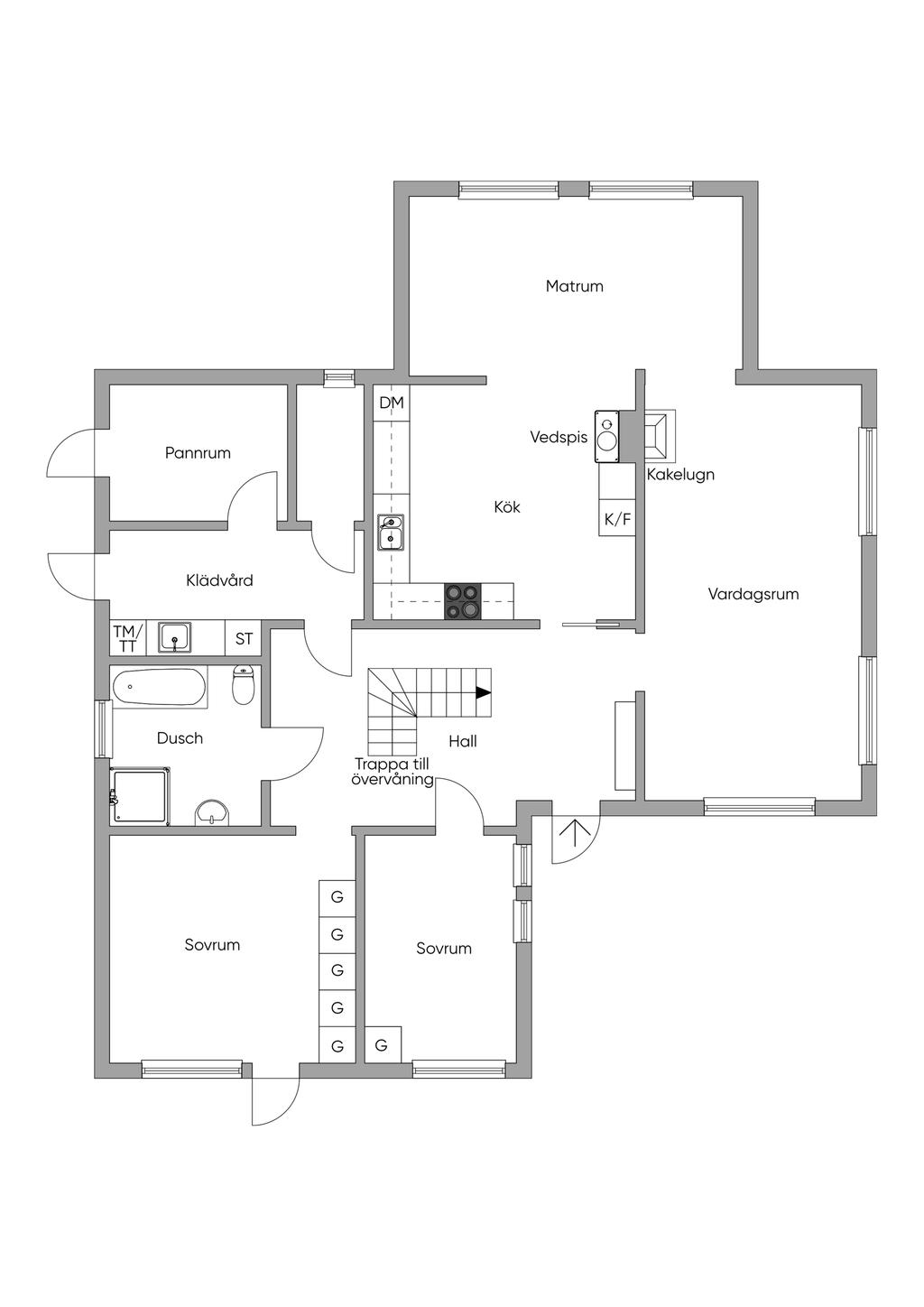 Planlösning nedervåning