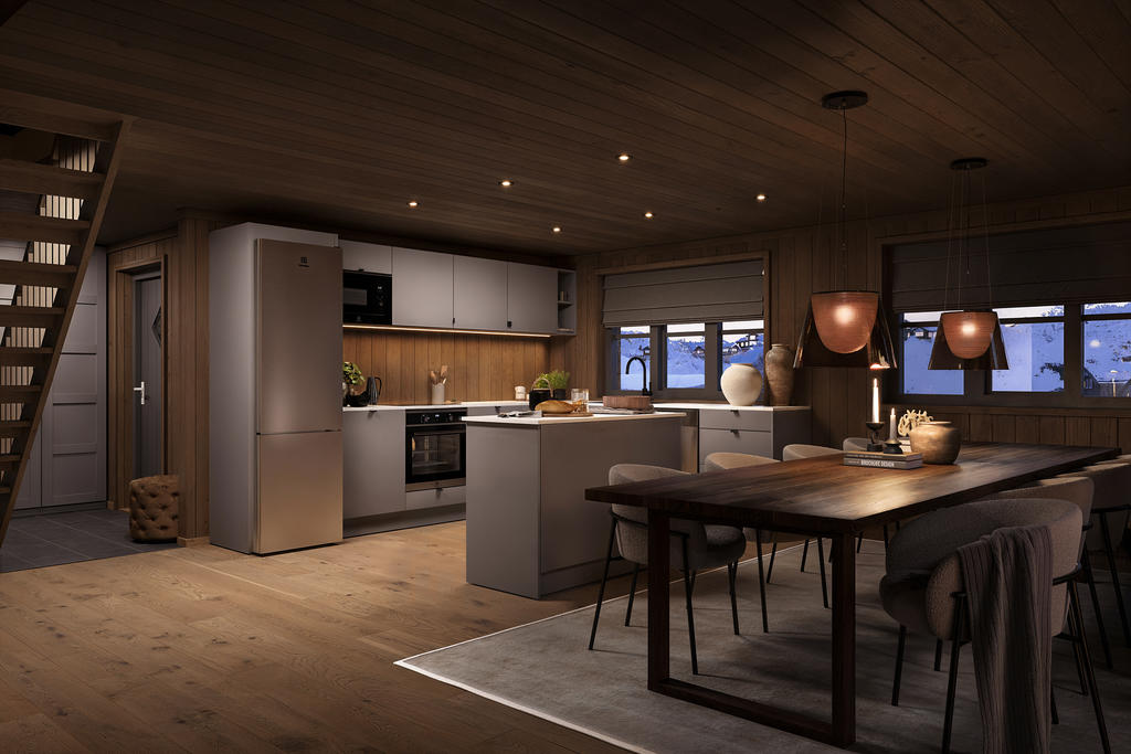 Illustrationsbild färdig stuga. Observera att stugan på bilden kan vara extrautrustad