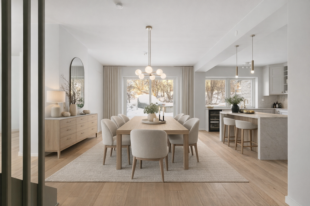 Möblerad matplats i kök