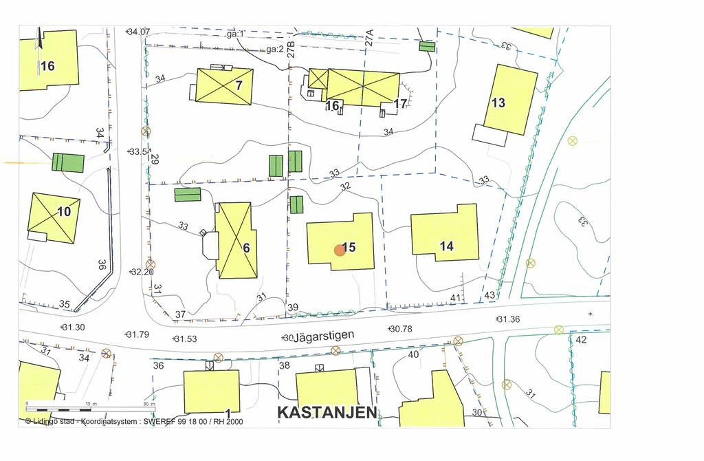Tomtkarta Jägarstigen 39 i Lidingö
