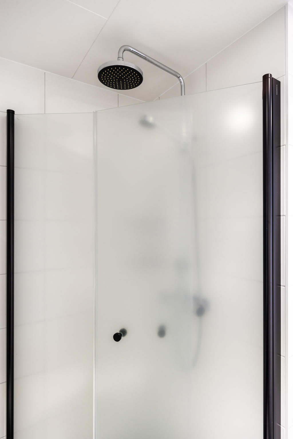 Dusch med frostade glasdörrar