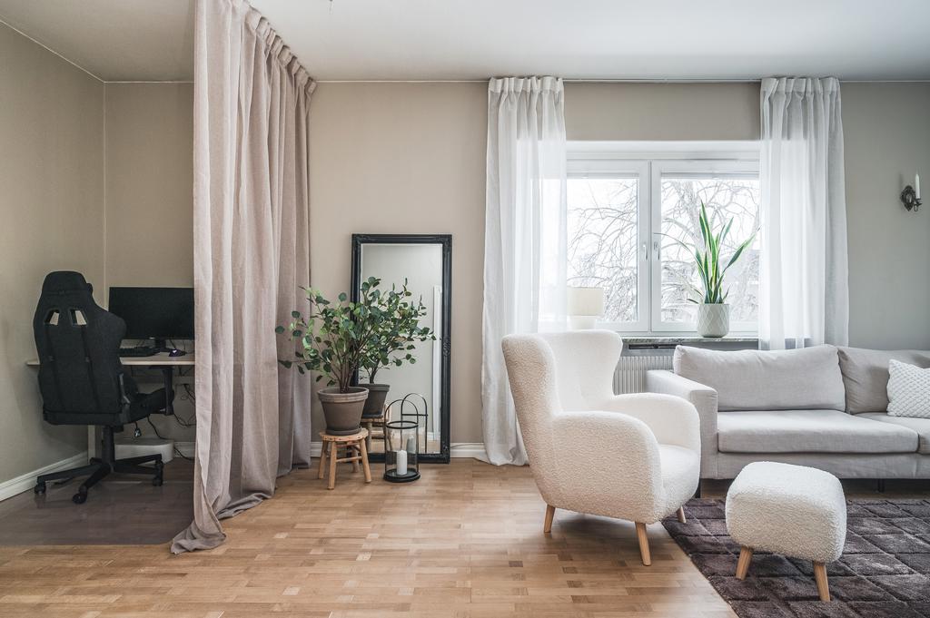 Parkettgolvet har blivit slipat