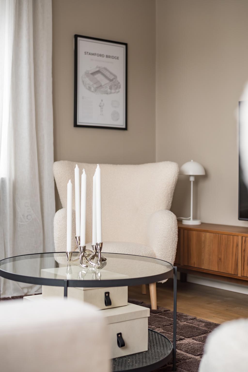 Väggar i behaglig beige ton