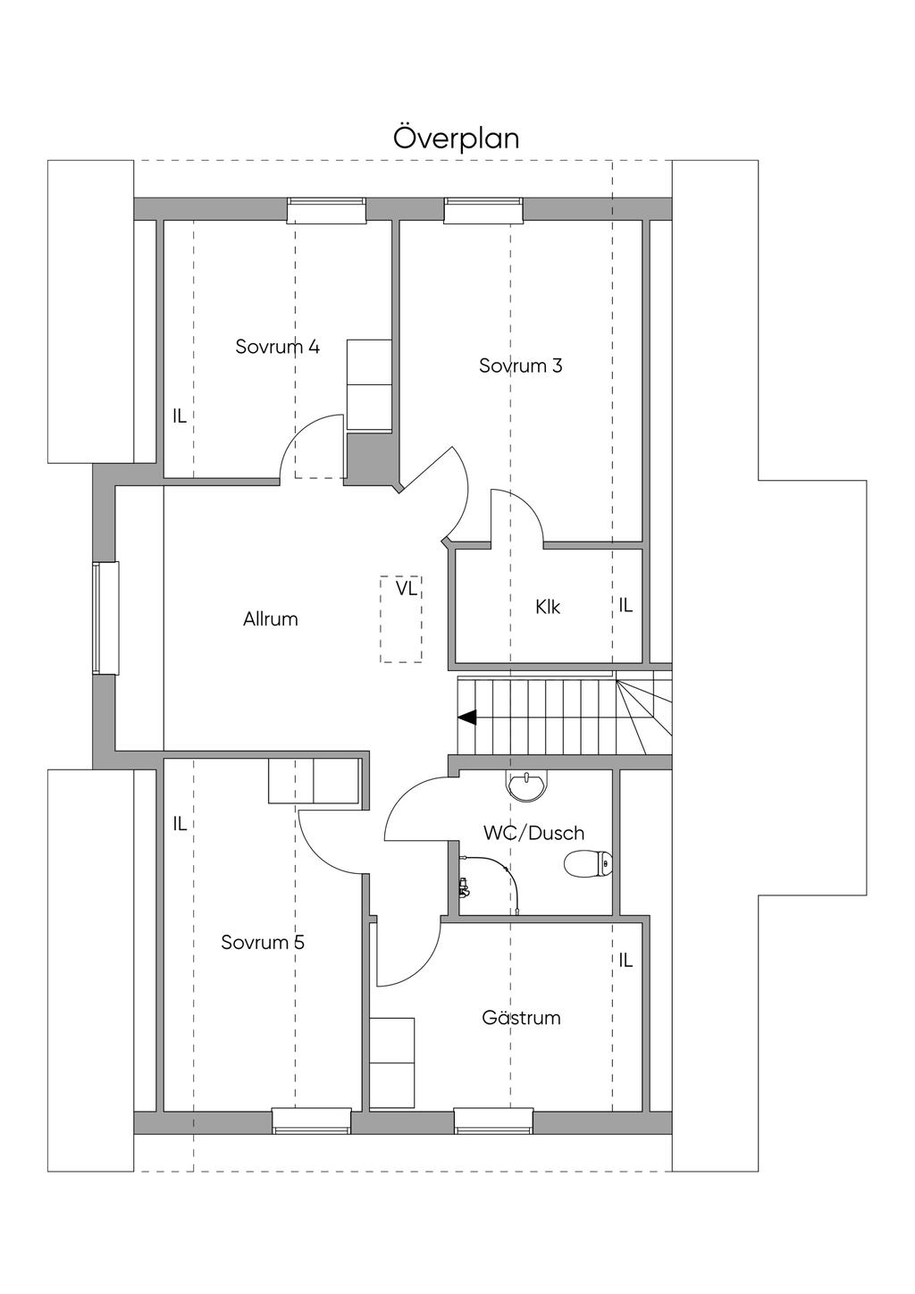 Planlösning övre plan
