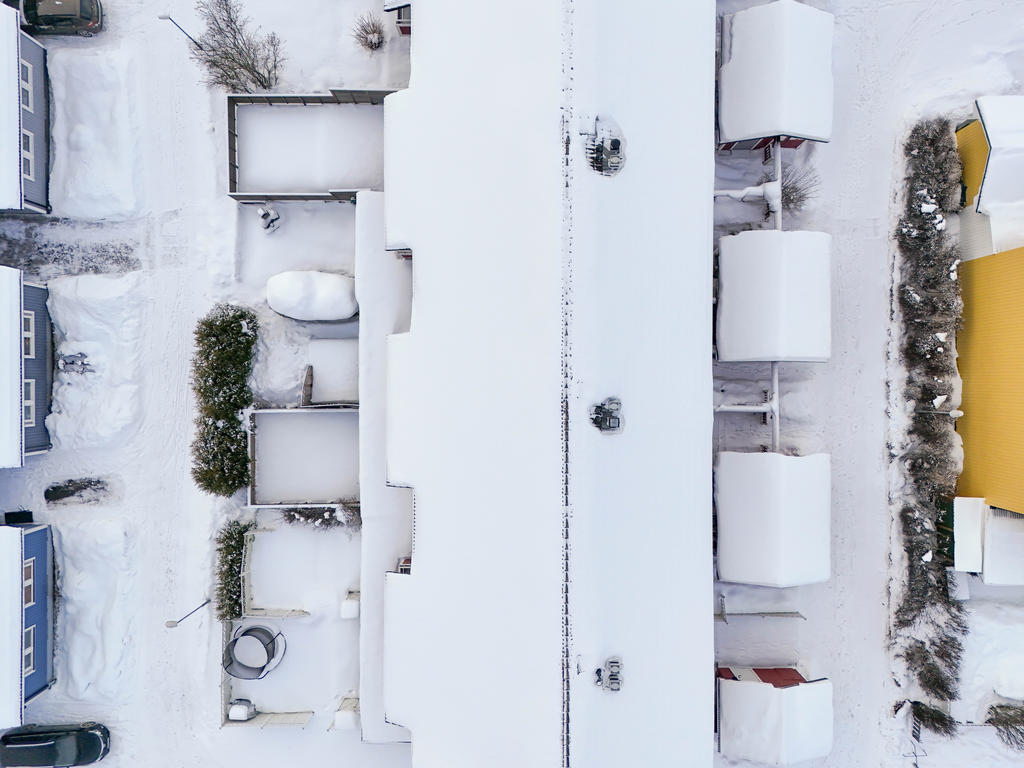 Vy över huskroppen rakt ovanifrån. 