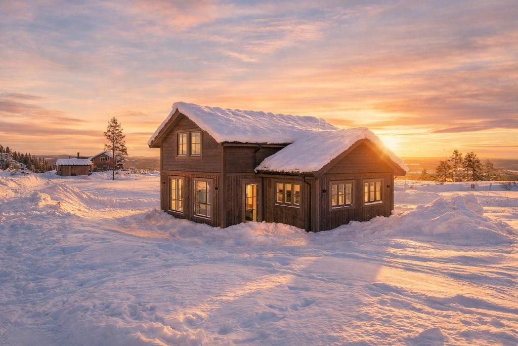 EXEMPELBILD färdig stuga Lykkebris - S. Observera att stugan på bilden kan vara extrautrustad