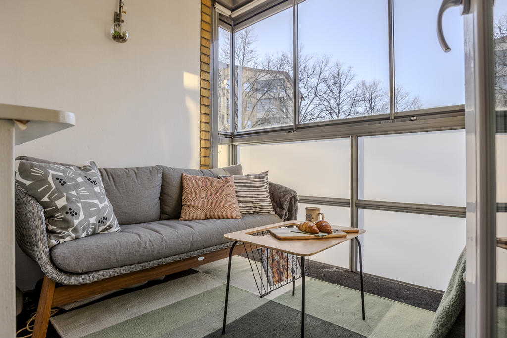 Trevlig inglasad balkong