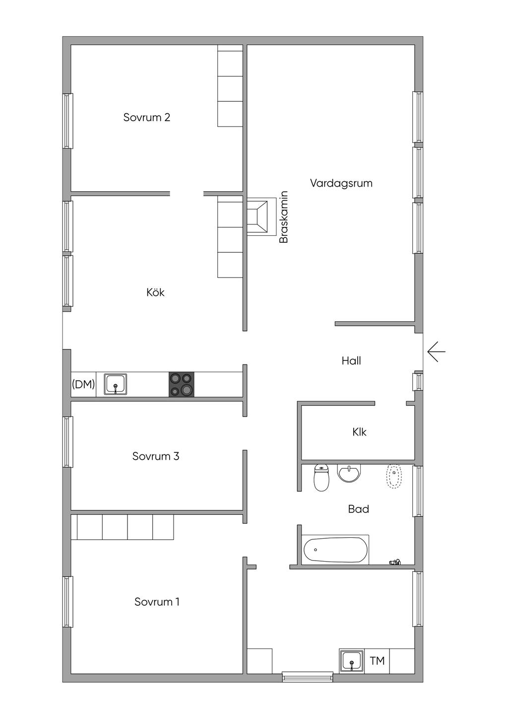 Planlösning. Ej skalenlig. Avvikelser kan förekomma. 