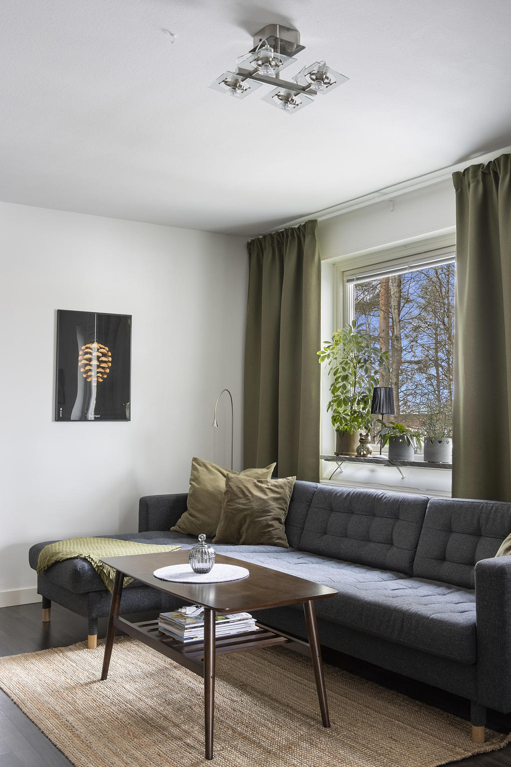 Vardagsrum med gavelläge