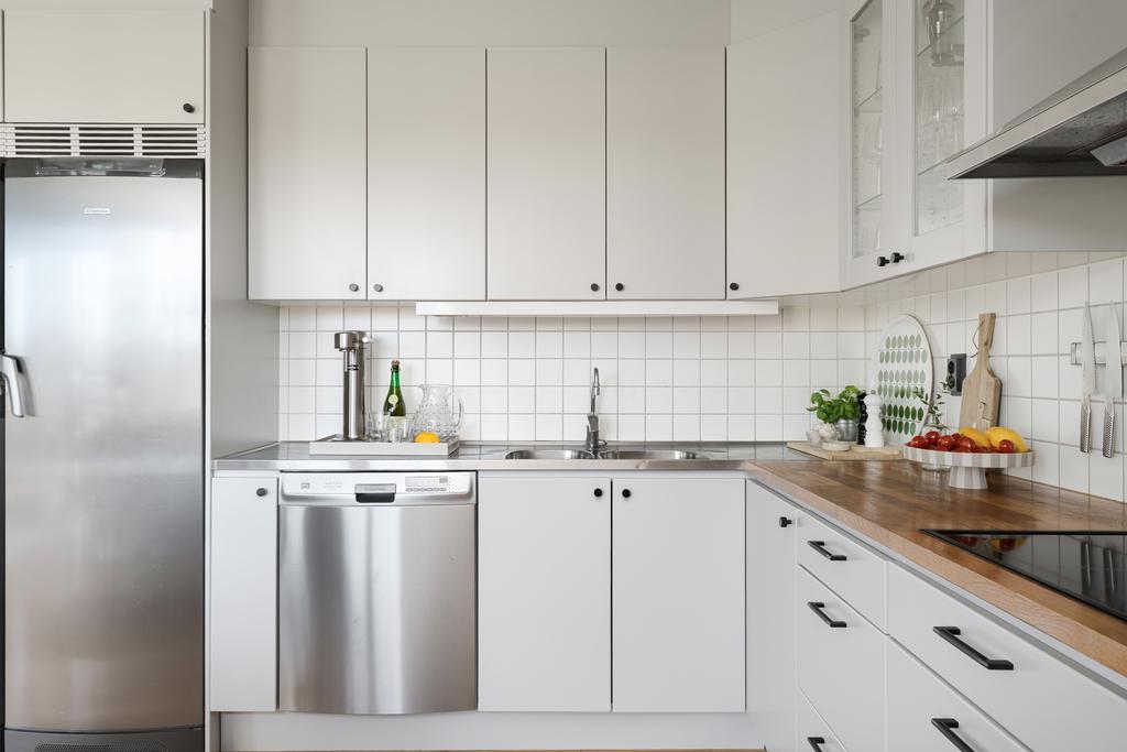 Rostfria vitvaror och rejäl diskbänk