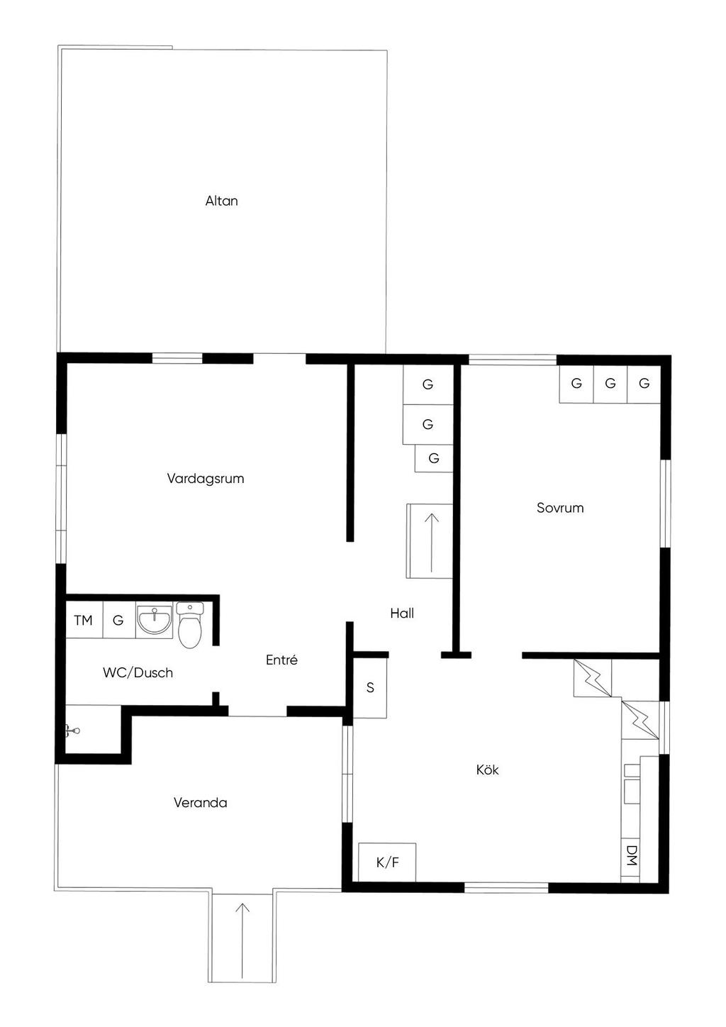 Planritning nedre plan