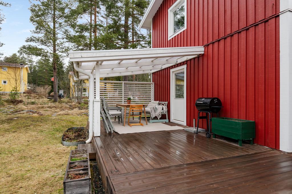 Den takade altanen är perfekt när det regnar