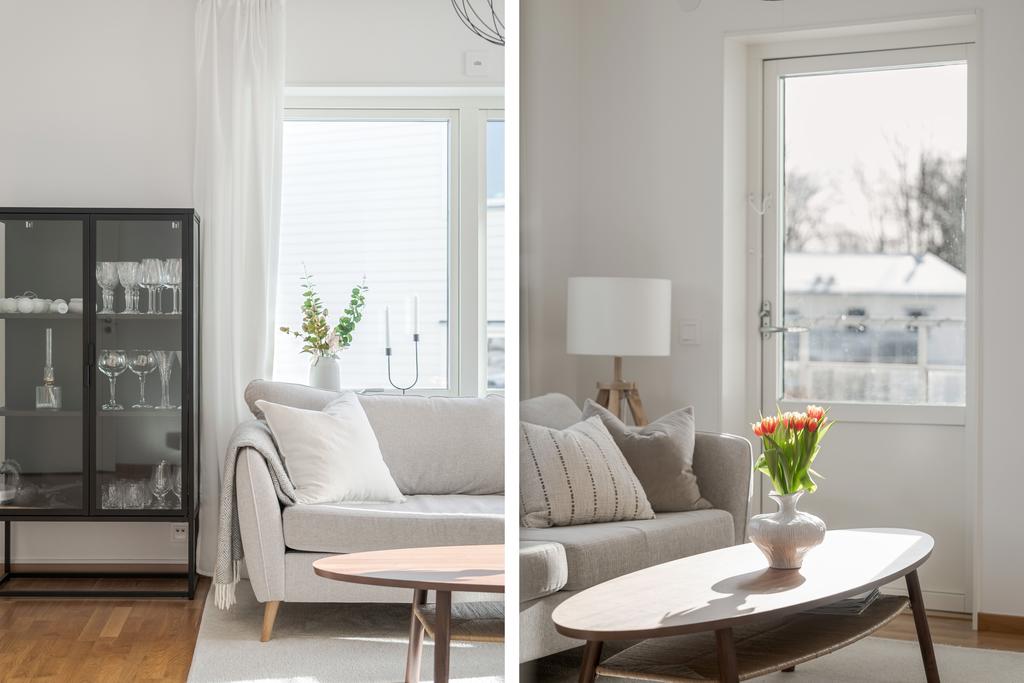 Utgång till balkong från vardagsrummet