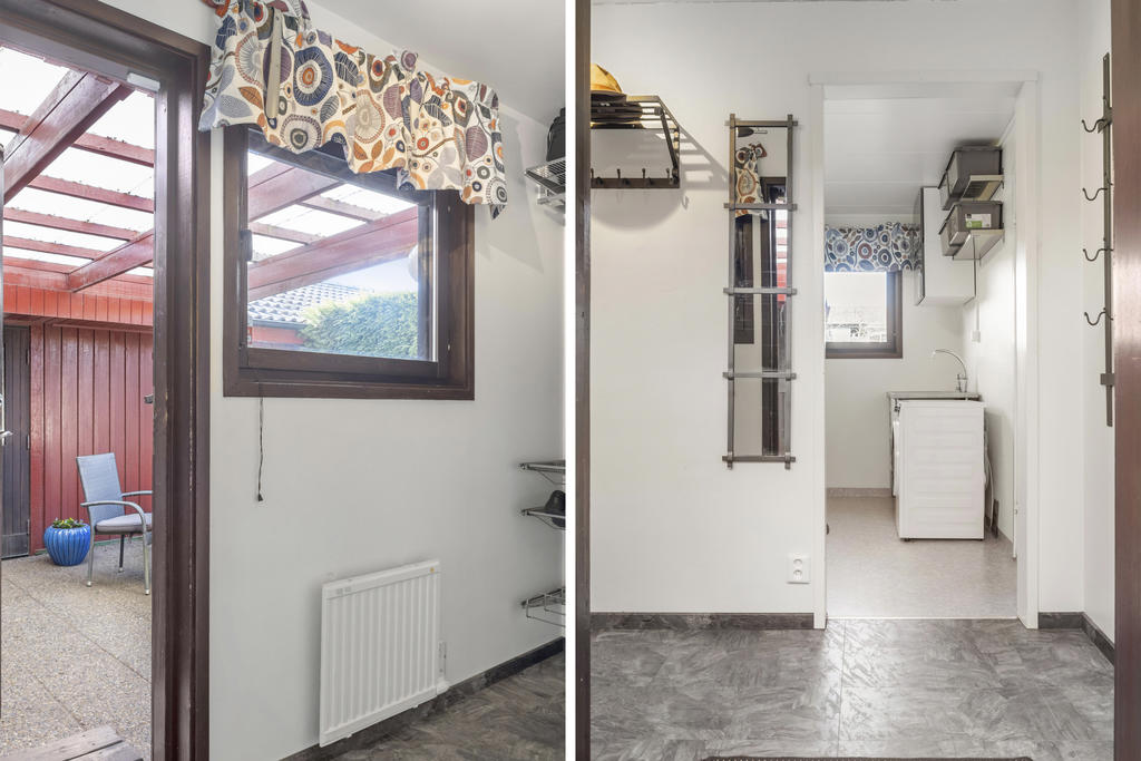 Via tvättstugan når man groventrén