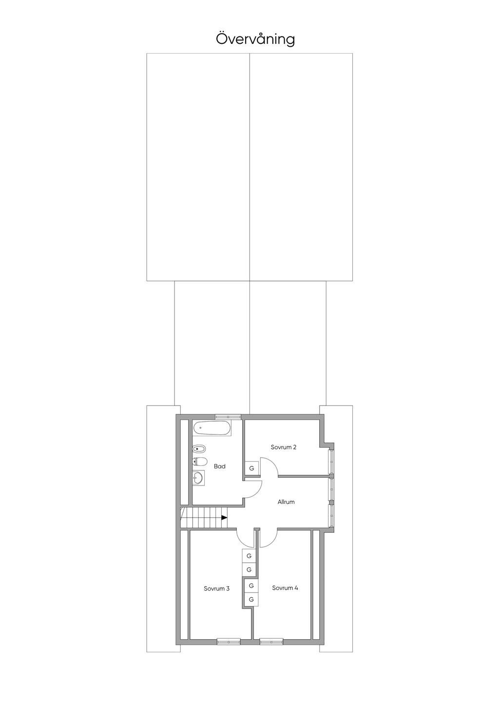 Planlösning övre plan