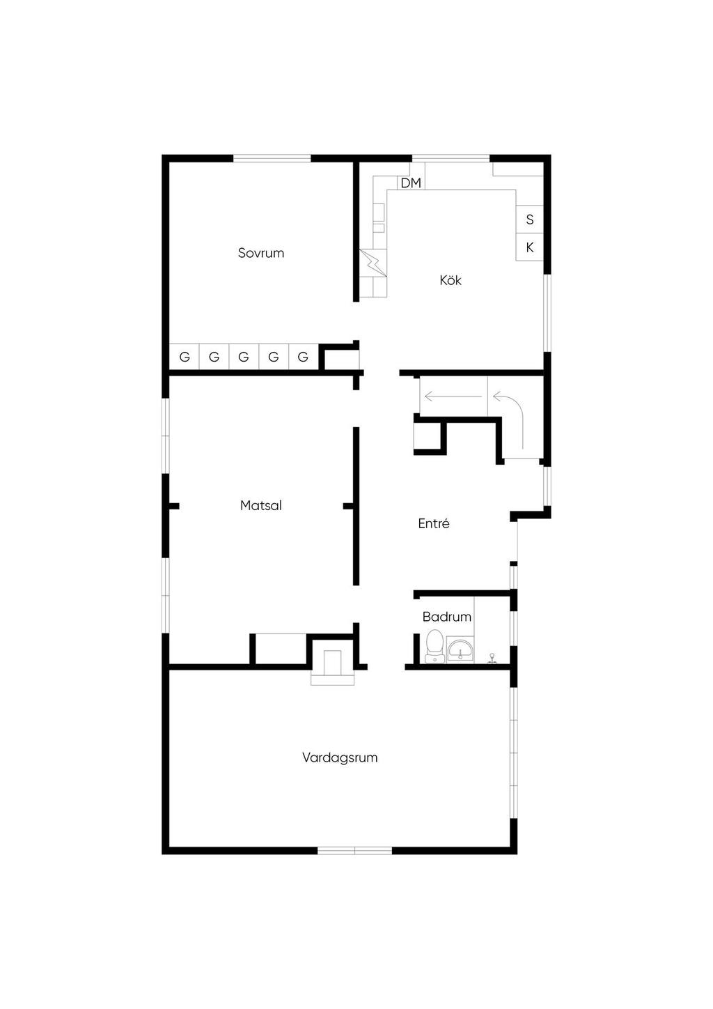 Planlösning entréplan, viss avvikelse kan förekomma.