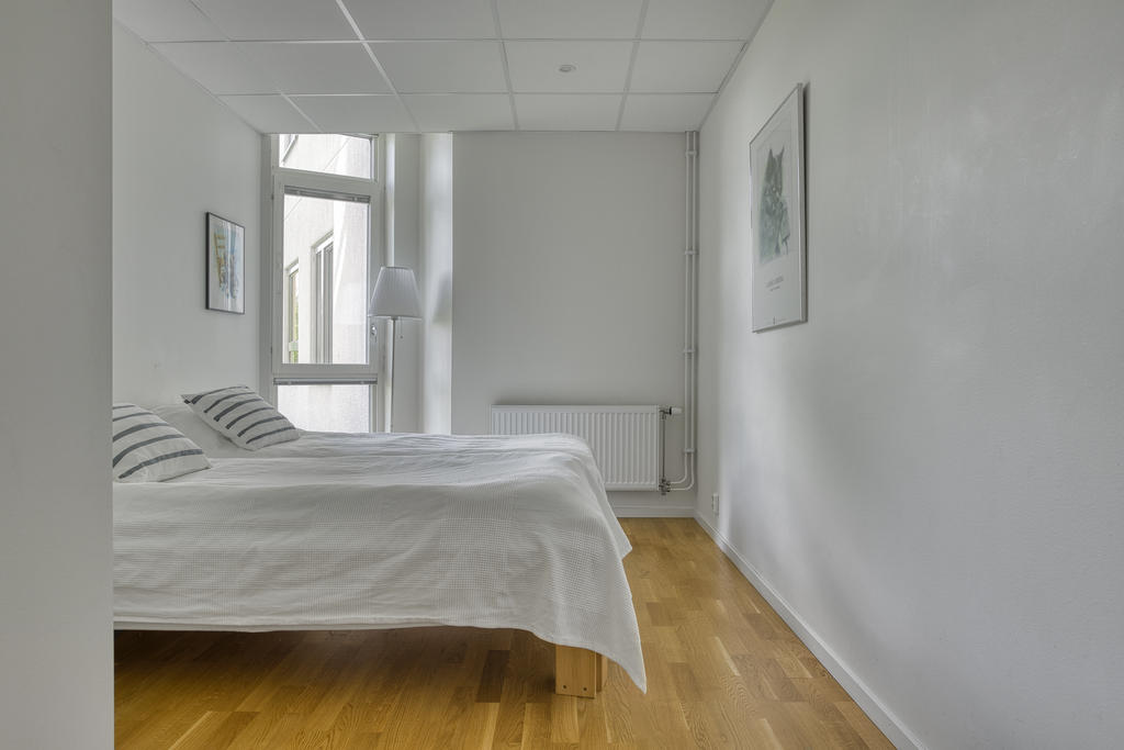 Ett av två övernattningsrum som boende kan boka om man har gäster som vill sova över.