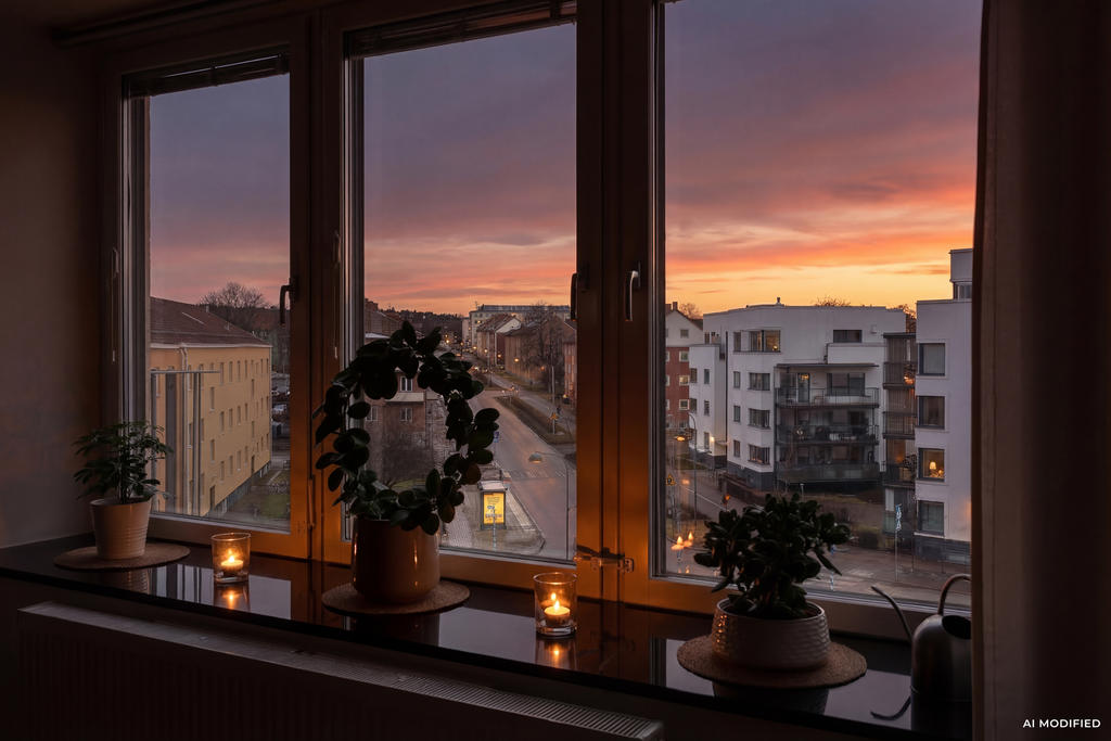 Skymningsbild - AI-genererad: kan skilja sig från verkligheten