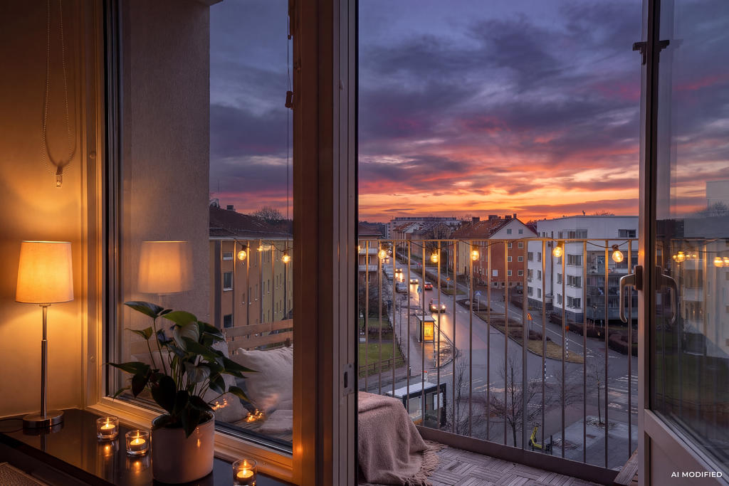 Skymningsbild - AI-genererad: kan skilja sig från verkligheten