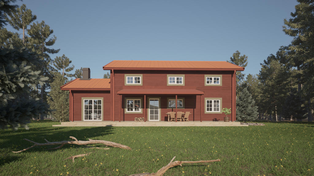 Exempelbild LODGE modell CATHARINA- röd, byggt och designat av av NORDIQ.