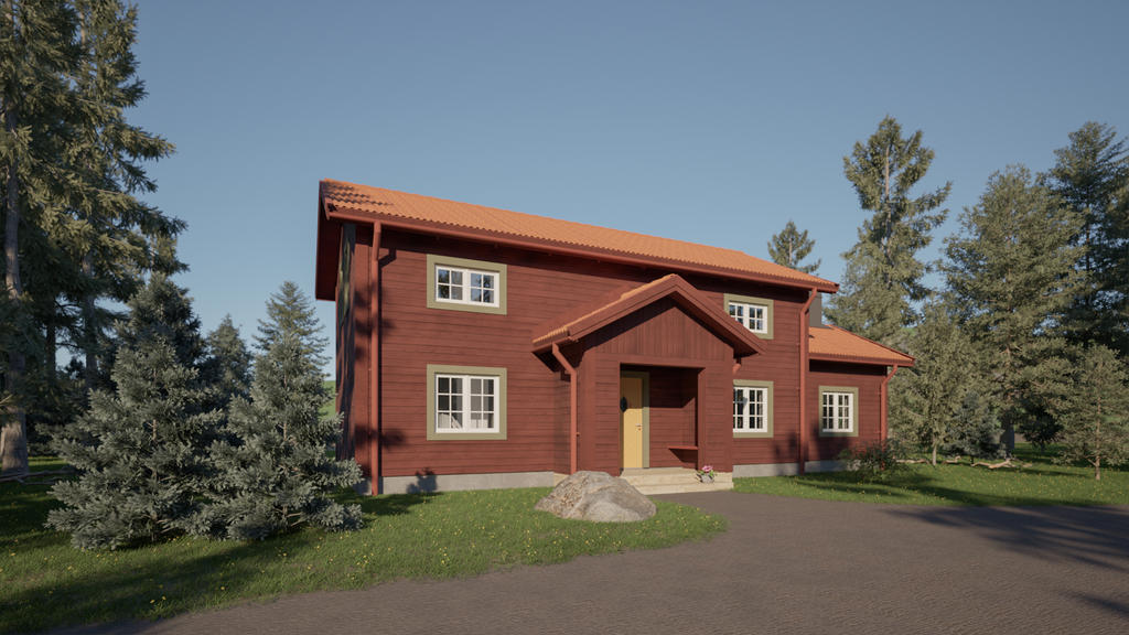 Exempelbild LODGE modell CATHARINA- röd, byggt och designat av av NORDIQ.